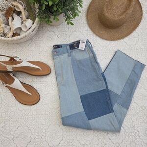 Hollister Women's Patchwork Blue Jeans Size 15